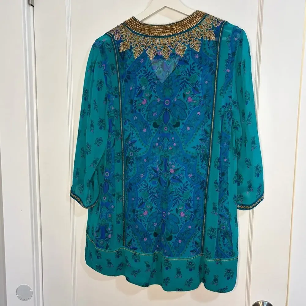 Soft Surroundings beaded sequin Tunic top